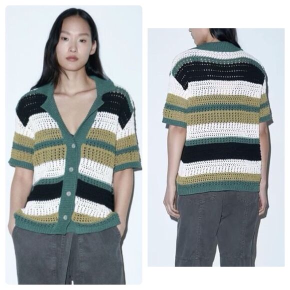 Zara Oversized Knit Polo Sweater - Picture 9 of 9